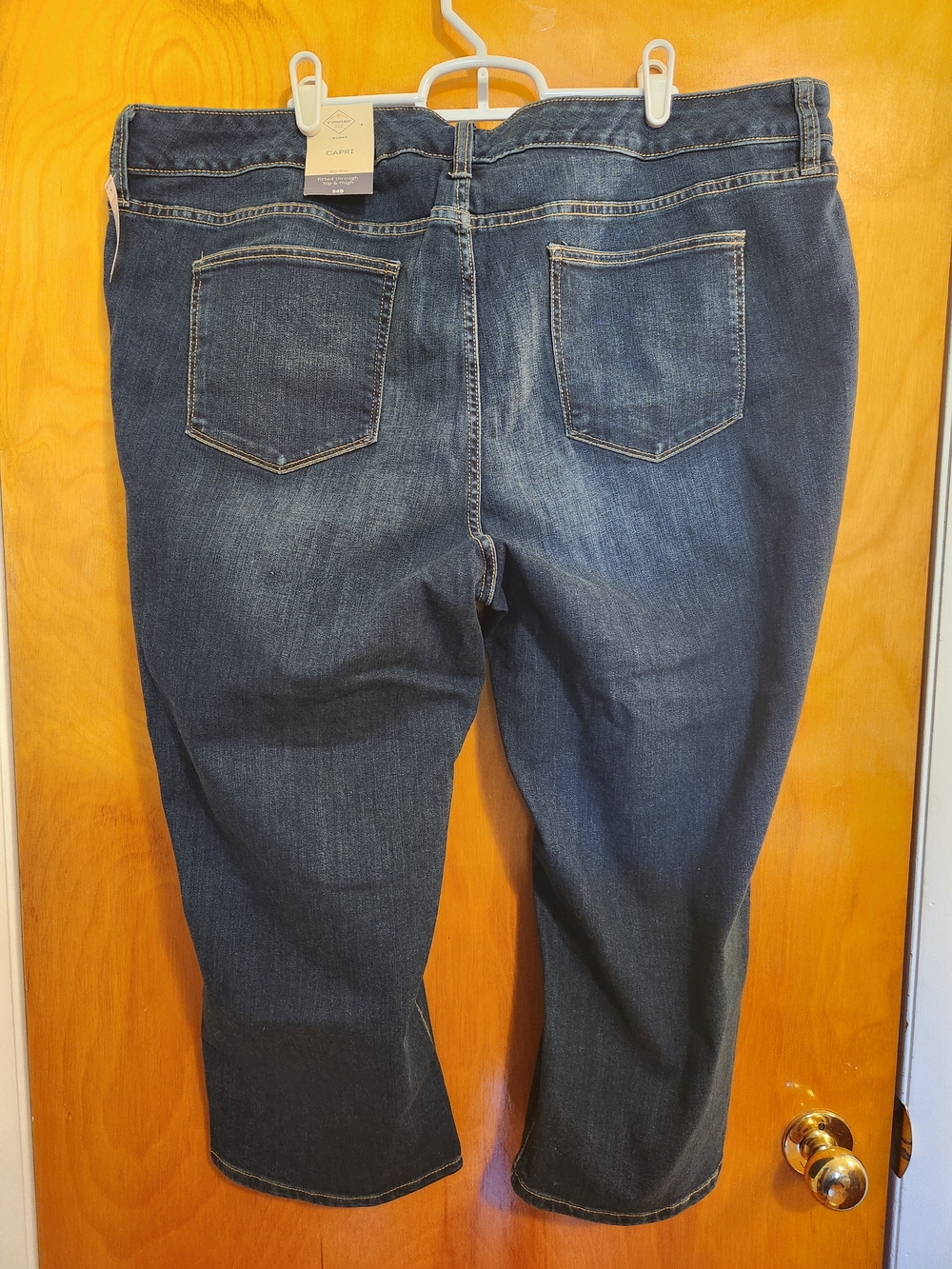 St. John's Bay Dark Blue Cropped Denim Jeans - Picture 2 of 4